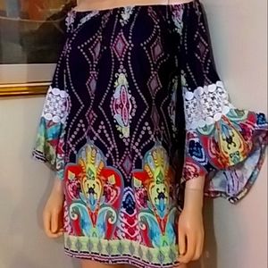 WinWin Pinwheel tunic hippie boho style L/XL EUC